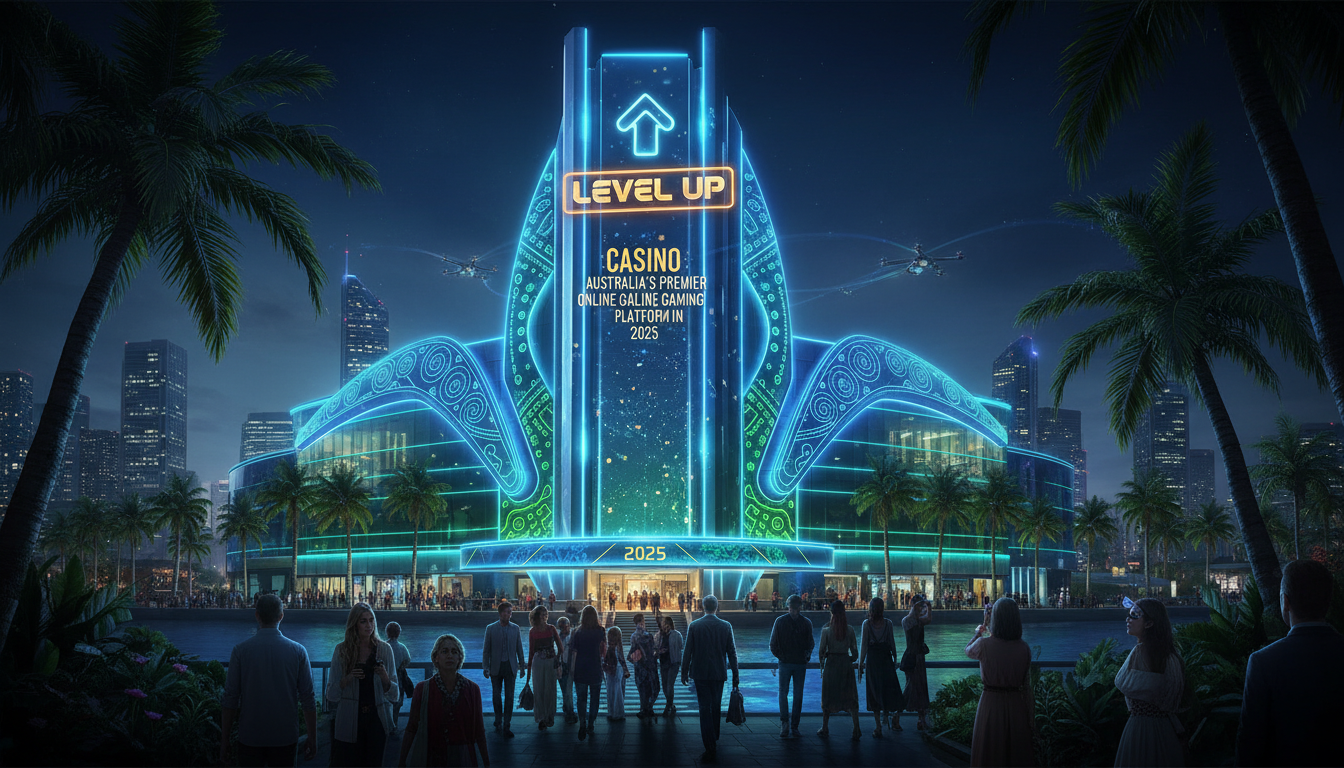 LevelUp Casino platform interface showcasing game lobby and promotions